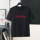 Louis Vuitton LV T-shirt Chest Letter Embroidery logo round Neck Short Sleeve25ss New Pure Cotton Unisex Style T T-shirt OS Loose Fit Base Shirt Top Half Sleeve T-Shirt