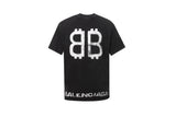 Balenciaga T-shirt Double B Vintage Painted Crew Neck Short Sleeve Pure Cotton T T-shirt ins Unisex Summer New Casual Base Shirt Simple T-Shirt