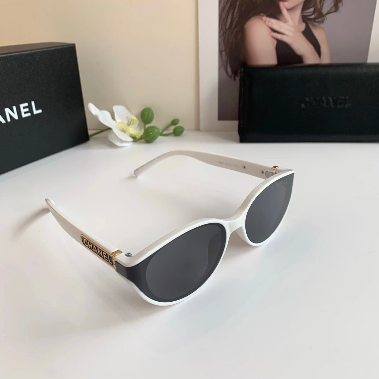 Chanel Sunglasses Letter Logo Temple Sunglasses Slimming Non-Prescription Unisex Couple Style Driving Beach Fishing UV Protection25ss New Sports Casual Versatile Glasses