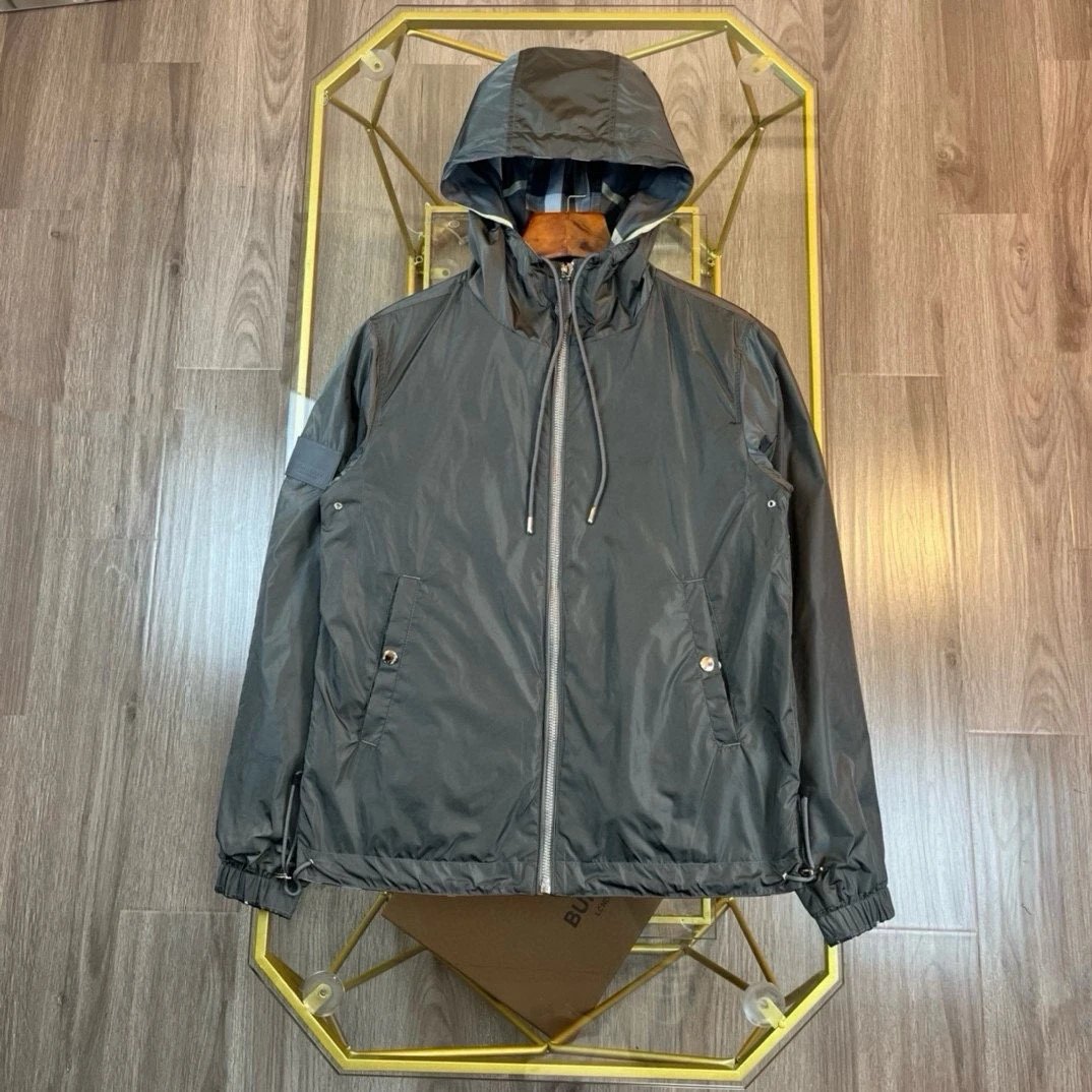 Burberry Jackets Classic Large Plaid Reversible Hooded Jacket Coat Autumn Winter New Unisex