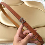 LOEWE Belt Top version Original Sample Women's Clothes Original Order Belt Width2.0cm Genuine Goods Quality Counter Full Set of Packaging Selected Imported First Layer Calfskin Leather Feel Comparable to Genuine Goods Boutique Letter Buckle Official Net S