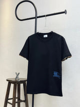 Burberry T-shirt Front Knight Embroidery logo round Neck Short Sleeve25ss New Pure Cotton Unisex Style T T-shirt OS Loose Fit Base Shirt Half Sleeve T-Shirt Top Half Sleeve