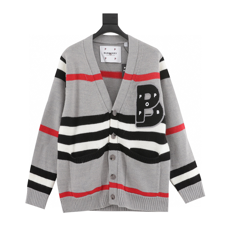 Burberry Sweater Mosaic Joint-Name Wool Cardigan for Men and Women