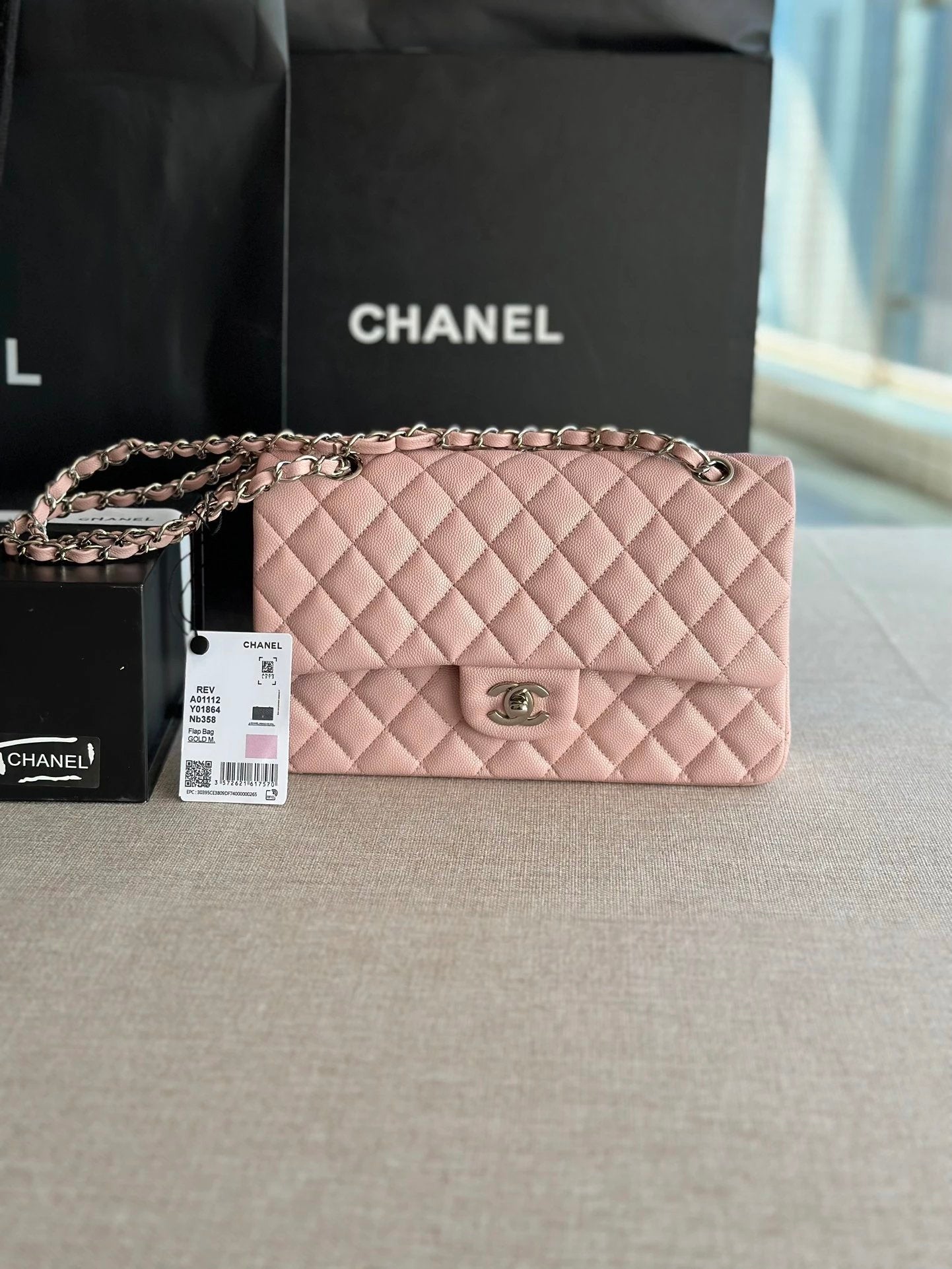 Chanel Women's Bag Top version 【Level Surrogate Shopping】New Classic CF Bag ClassicFlap2.55CF Medium25cm Original Leather Ball Pattern Caviar Diamond Chain Sheepskin Bag Shoulder Messenger Bag Women's Bag1112CF25cm Medium