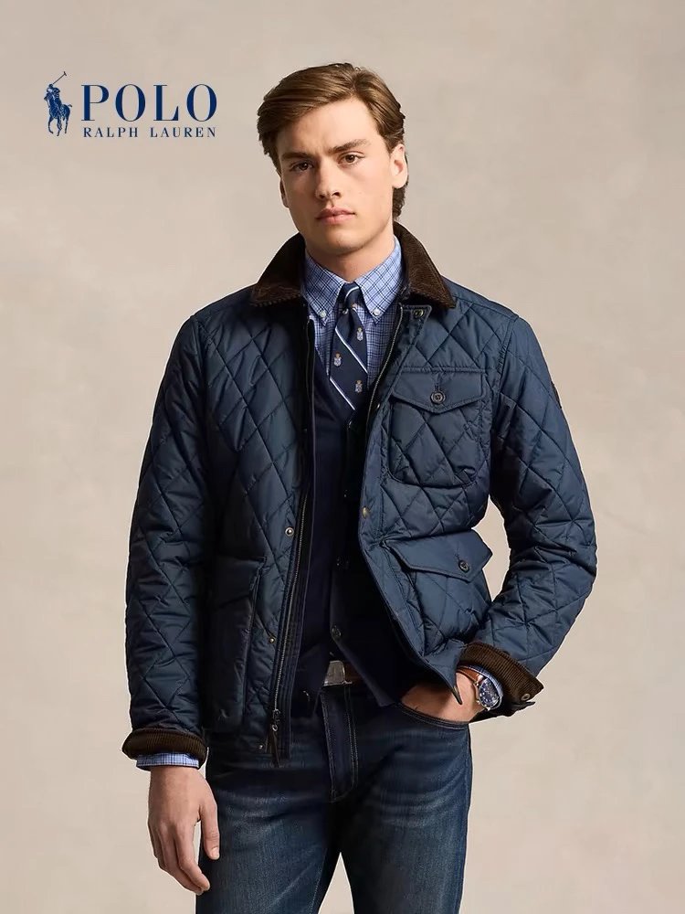 Ralph Lauren Down jacket Top Men's Classic Waterproof Quilted Jacket Cotton Coat