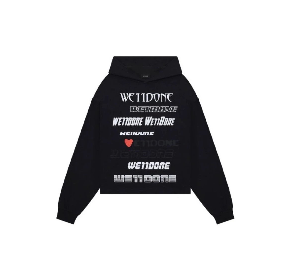 We11done Hoodie Top Version New Love Letter Barrage Printed Hoodie Hoodie