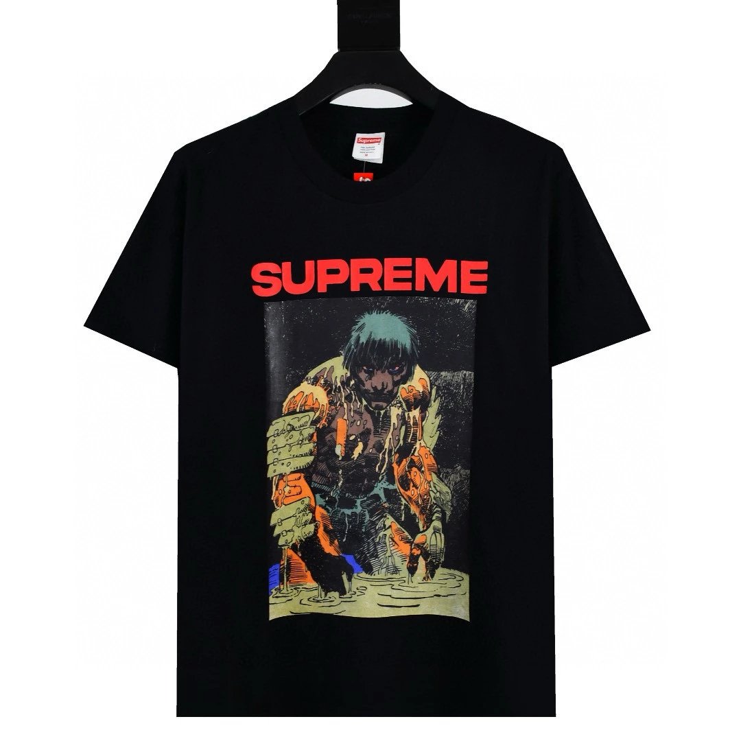 Supreme T-shirt Top Version Cashew Short Sleeve T T-shirt Men's Summer Trendy Women's New Loose Half-Sleeve Top Cotton Official Website Flagship