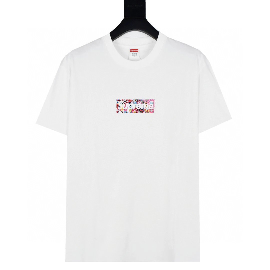 Supreme T-shirt Top Version Short Sleeve T T-shirt Men's Summer Trendy Women's New Loose Half-Sleeve Top Cotton Official Website Flagship