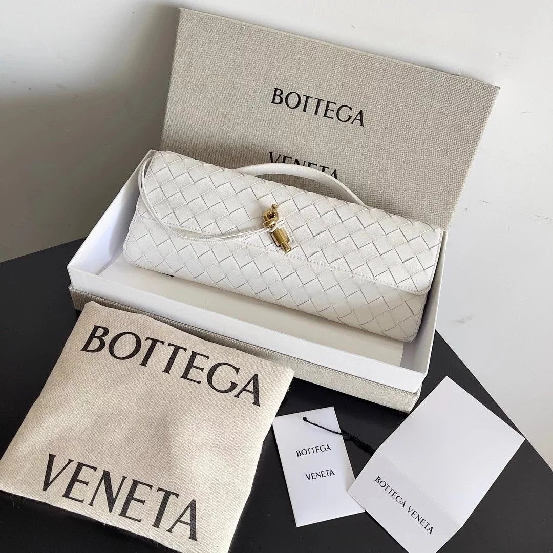 Bottega Veneta Women's Bag Top version 【Original Version/Andiamo Dinner Bag Long Clutch Mobile Phone Bag Wallet Bag Women's Bag/New Woven Bag Small Handbags Woven Clutch Women's Dinner Bag