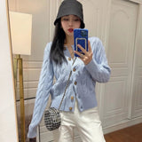 Ralph Lauren Sweater Cardigan Women's Long-Sleeved Knitted round Neck Twisted Sweater Autumn and Winter Casual polo Coat