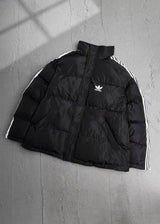 Balenciaga Down Jacket Collaboration Runway Style Three-Stripe Cocoon Down Cotton Jacket Casual Loose Stand Collar Short Bread Jacket os Unisex Cotton Jacket24ss New Winter Products