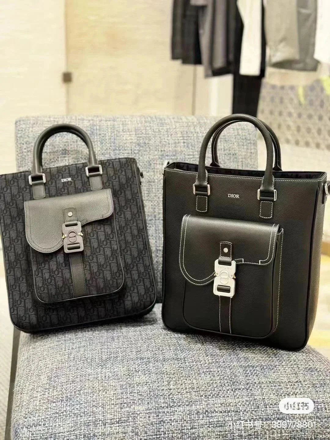 Dior Men's Bag Top version 【Super Original Leather】2024Autumn and Winter New Men's Handbag Men's Saddle Tote Bag Tote Bag Dijia Men's Portable Tote Bag Large Capacity Commuter Bag Men's Handbag Messenger Bag Casual Handbag Computer Bag File Bag Saddle Bag