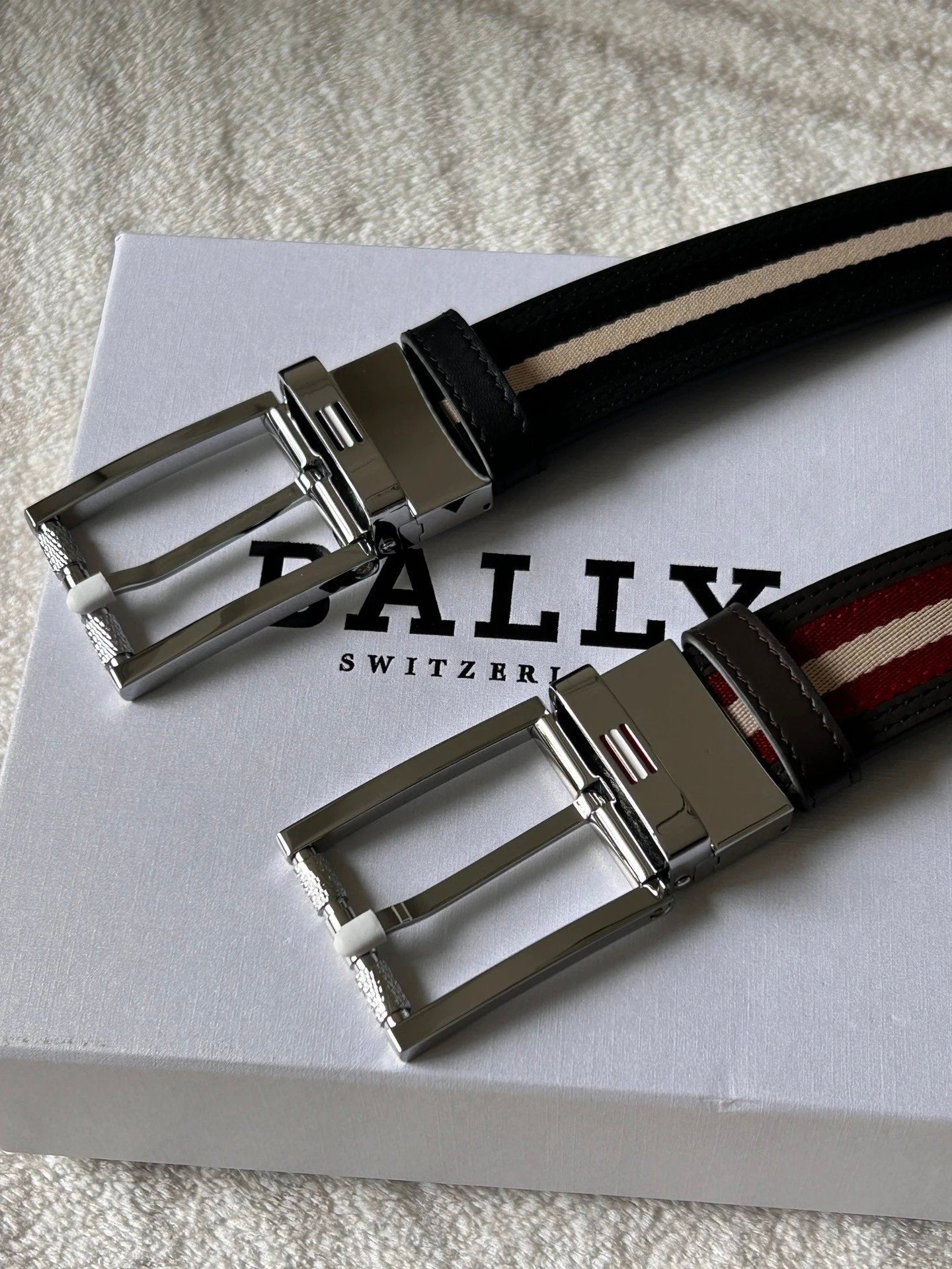 Bally Belt Top version Original Single Belt Counter New Men's Double-Sided Casual Business Belt Wide3.4cm Double-Sided Head Layer Cowhide Belt First Layer Cow Leather Belt Men and Women Business Casual Belt Belt Men's Leather Belt