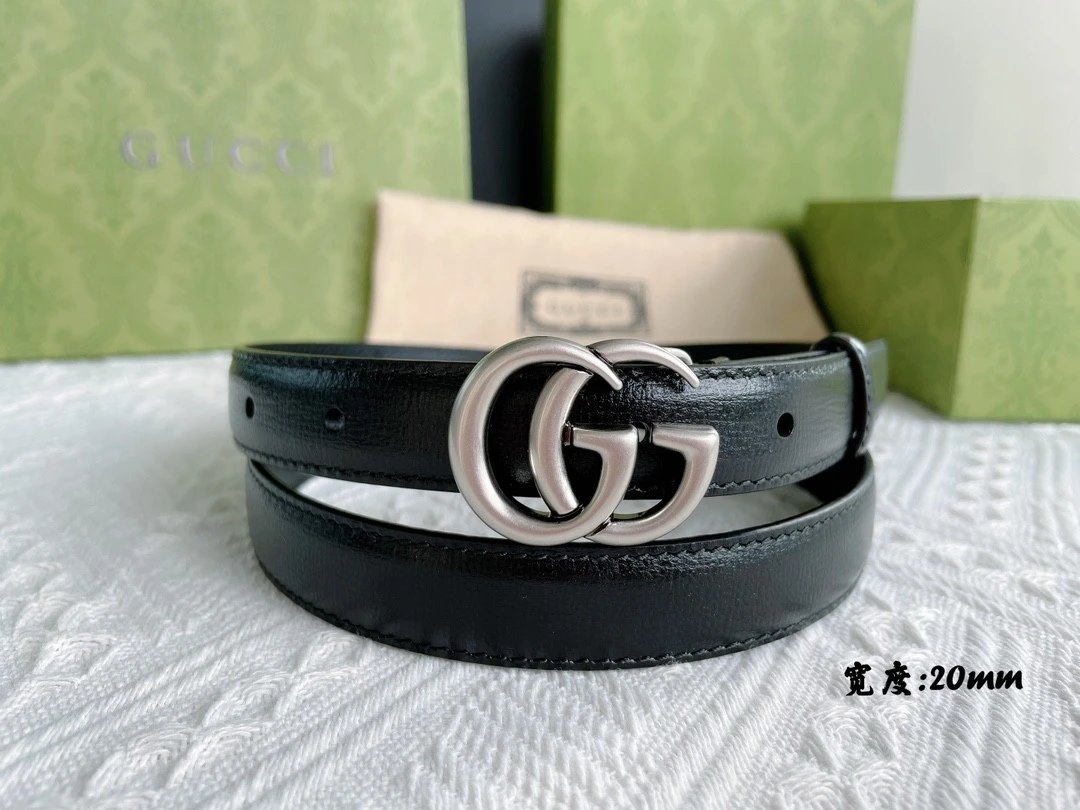 Gucci Belt Top version 《Full Package》New Original Women's Belt2.0Genuine Leather Belt Women's Pair g Belt Men's Fashion Casual Original Leather Gujia Belt GG Home Pant Belt Female Guqi Guqi Shi Belt Feila Grid