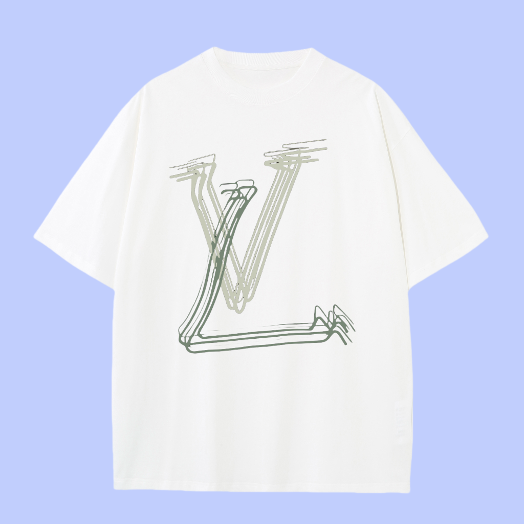 Louis Vuitton LV T-shirt Chest Line Brand Print logo round Neck Short Sleeve25ss New Pure Cotton Unisex Style T T-shirt OS Loose Fit Base Shirt Top Half Sleeve T-Shirt