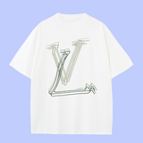 Louis Vuitton LV T-shirt Chest Line Brand Print logo round Neck Short Sleeve25ss New Pure Cotton Unisex Style T T-shirt OS Loose Fit Base Shirt Top Half Sleeve T-Shirt