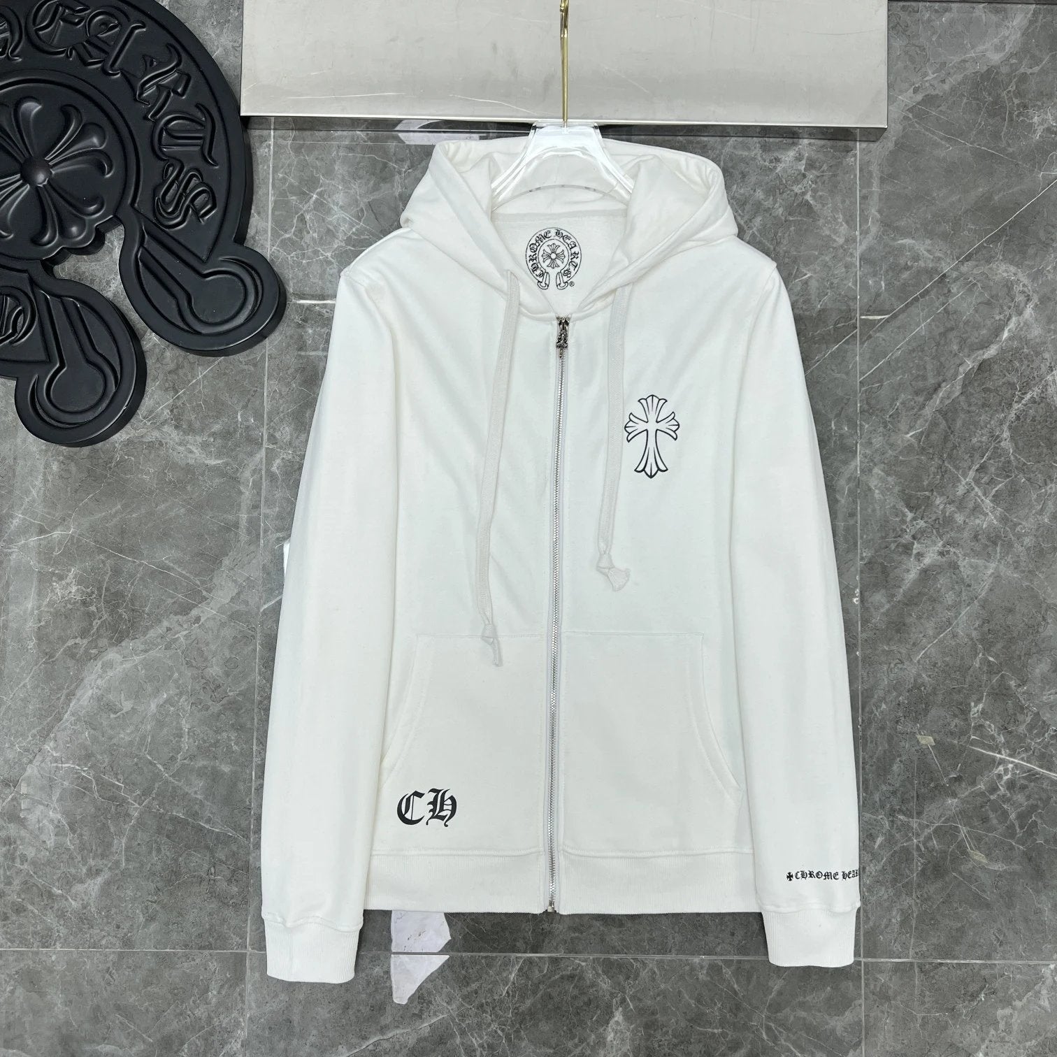 Chrome Hearts Hoodie Cross Hooded Sweater Loose Men's and Women's Zipper Hoodie