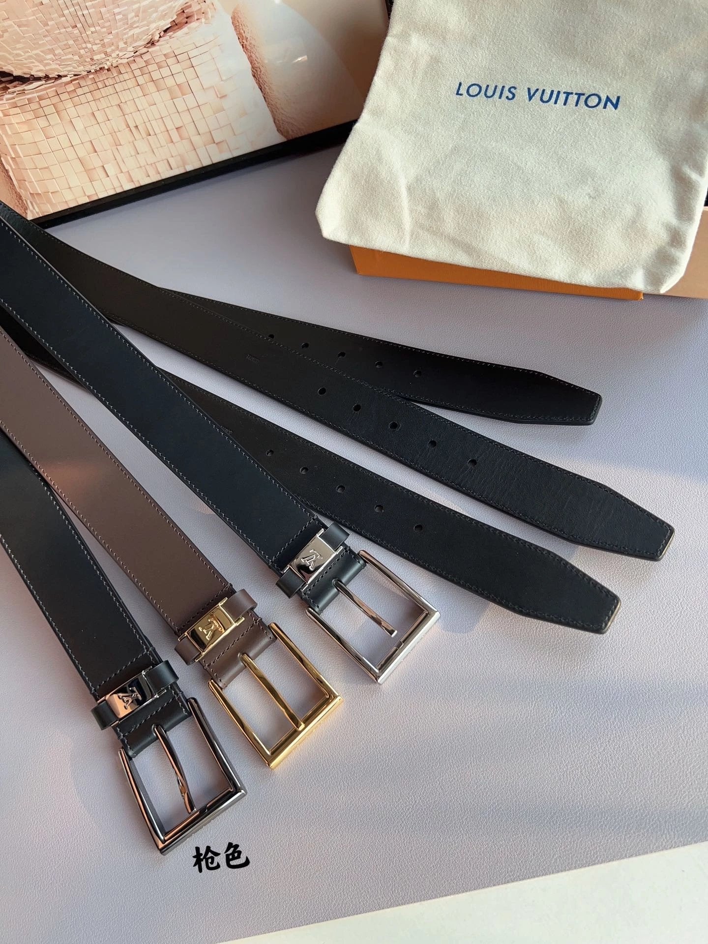 Louis Vuitton LV Belt Top version 【Counter Quality】The Most New Belt4.0cm Men's Belt Pin Buckle Men's Leather Belt with Classic Presbyopic Checkered Belt with Genuine Goods Packaging No Problem in and out of the Counter Versatile Casual Fashion Formal Wea