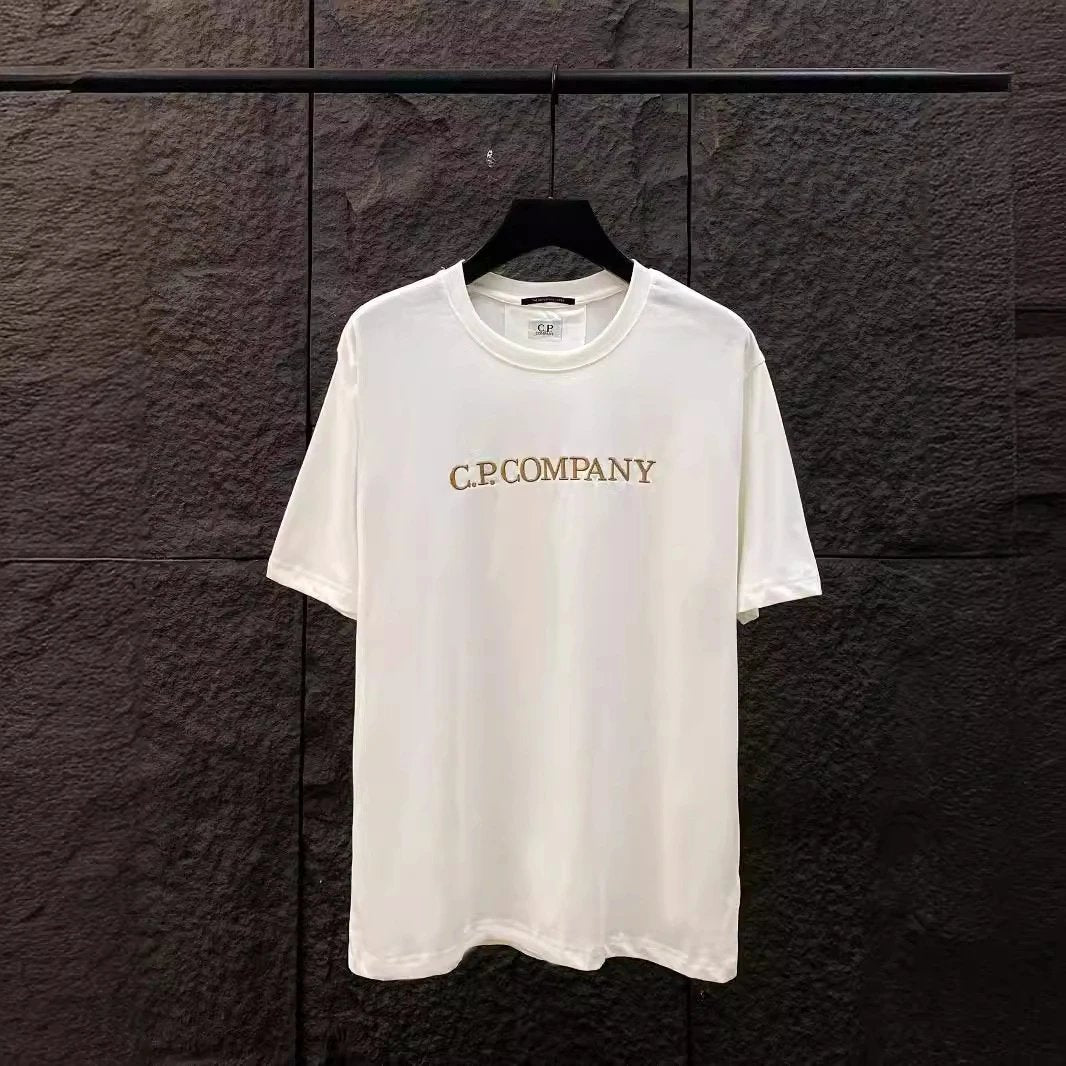 CP Company T-shirt Men Trendy Brands Pure Cotton Embroidery Casual round Neck Short Sleeves T T Shirt Handsome Simple Outdoor Casual Sports