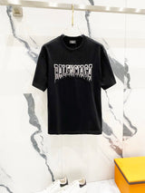 Balenciaga T-shirt Unique Letter Embroidery on Front and Back logo round Neck Short Sleeve25ss New Pure Cotton Unisex Style T T-shirt OS Loose Fit Base Shirt Half Sleeve T-Shirt Top Half Sleeve