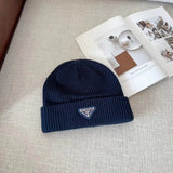 PRADA Hat Autumn and Winter New Warm Knitted Hat All-Matching Hat