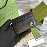 Gucci Wallet Top version 【Original Order】Tiger Head marmont Bee Print Small Card Holder Lightweight and Convenient Pair G Letters logo Genuine Leather Card Holder Card Holder Unisex