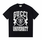 Gucci T-shirt Chest Letter Pattern Print logo round Neck Short Sleeve25ss New Pure Cotton Unisex Style T T-shirt OS Loose Fit Base Shirt Top Half Sleeve T-Shirt