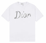 Dior T-shirt Unique Letter Print on the Chest logo round Neck Short Sleeve25ss New pure cotton T Unisex T-Shirt OS Loose Fit Base Shirt Top Half Sleeve T-Shirt
