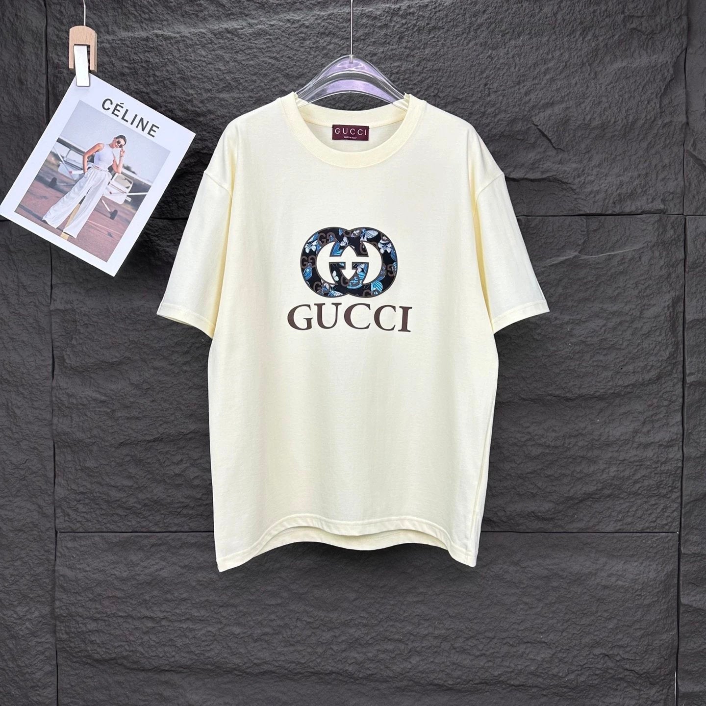 Gucci T-shirt Front Chest Embossed Letter Print logo round Neck Short Sleeve25ss New Pure Cotton Unisex Style T T-shirt OS Loose Fit Base Shirt Top Half Sleeve T-Shirt