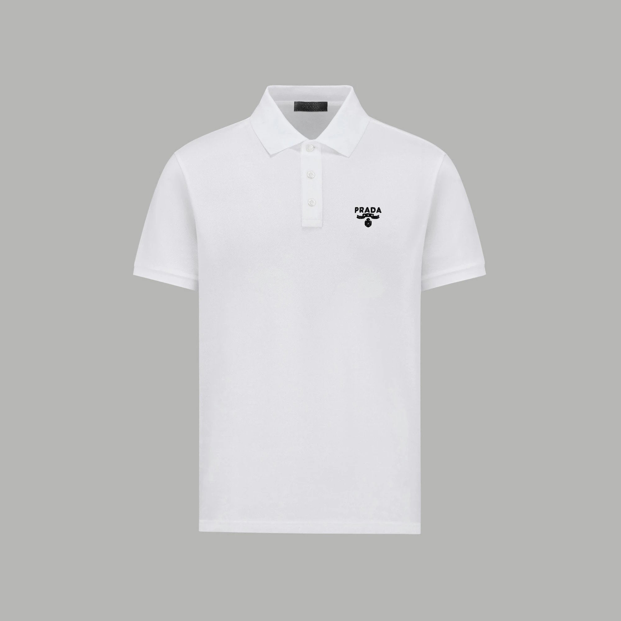PRADA T-shirt Chest Letters logo Hot Drilling POLO Short Sleeve Turn-down Collar Shirt Unisex Summer Loose Fit T Business Commuter Short Sleeve Shirt Plus Size T-Shirt