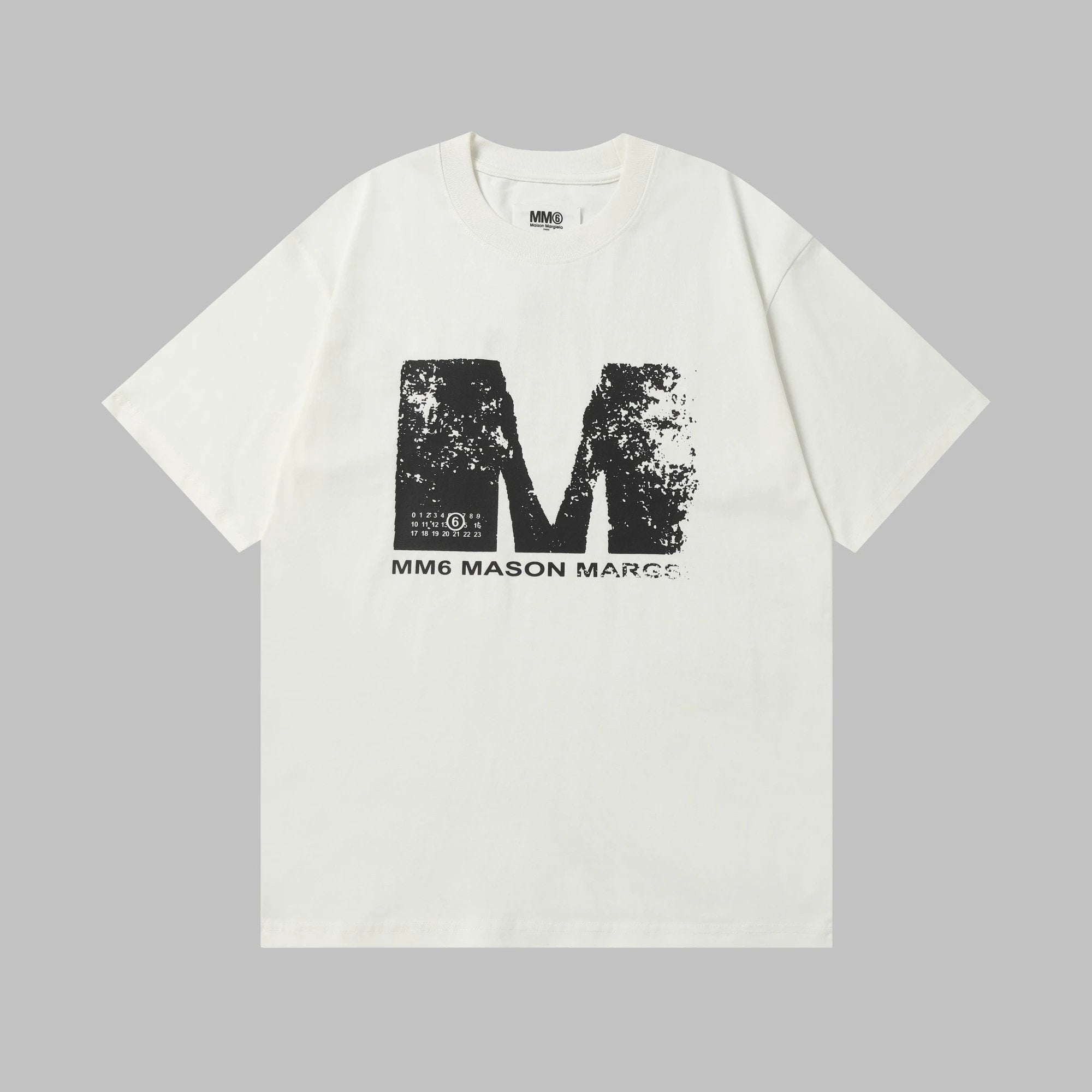 Maison Margiela T-shirt Vintage-style large chest M Printing logo round Neck Short Sleeve25ss New pure cotton T Unisex T-Shirt OS Drop Shoulder Loose Fit Base Shirt Top T-Shirt Short Sleeve
