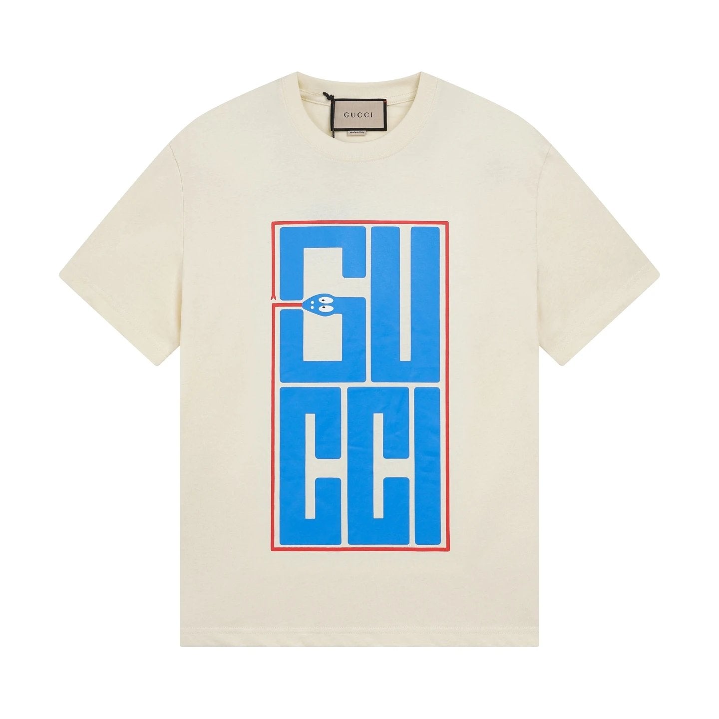 Gucci T-shirt Chest G Snake Print Pattern logo round Neck Short Sleeve25ss New pure cotton T Unisex T-Shirt OS Loose Fit Base Shirt Top Half Sleeve T-Shirt