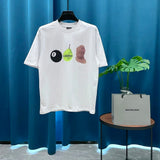 Balenciaga T-shirt Frontal Character Print logo round Neck Short Sleeve25ss New Pure Cotton Unisex Style T T-shirt OS Loose Fit Base Shirt Casual Top Short Sleeve T-Shirt