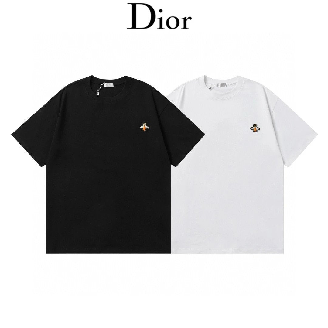 Dior T-shirt Bee Embroidery logo round Neck Short Sleeve25ss New Pure Cotton Unisex Style T T-shirt OS Loose Fit Base Shirt Short Sleeve T-Shirt Top