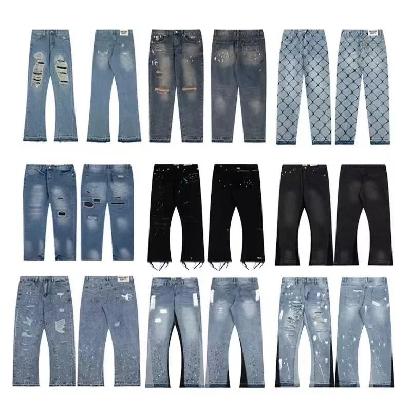 Gallery Dept Jeans High Quality Water Washed Hole Stitching Jeans GD