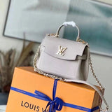 Louis Vuitton LV Women's Bag Top version 【】Women's Bag2022New Lockmeever Mini Handbag Full Leather Handbag Button Flap File Holder Chain Bag Shoulder Messenger Bag M210522108820997