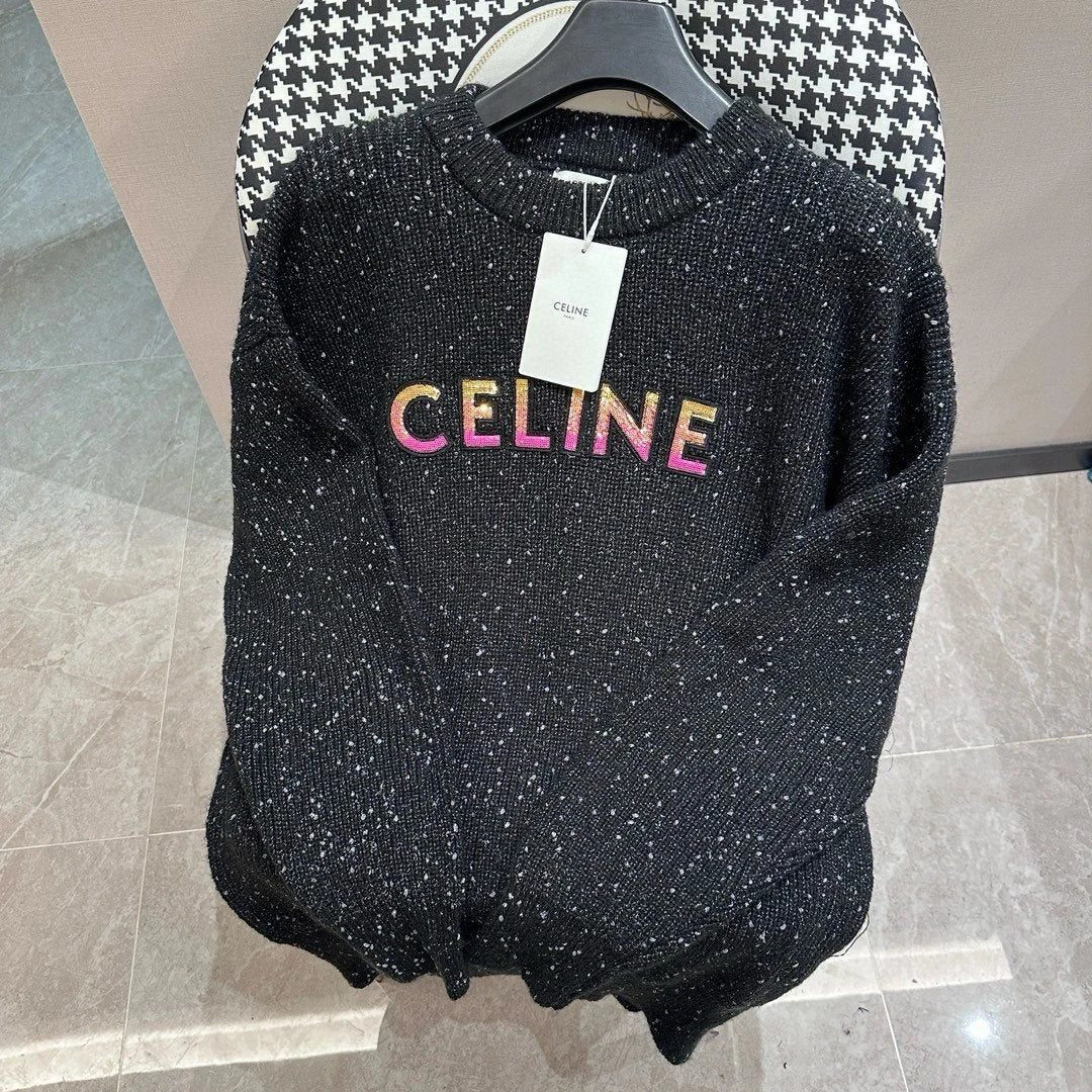 Celine Sweater Gypsophila Unisex Style2023Autumn Winter New Knitted Crew Neck Sweater Pullover