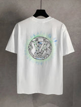 Louis Vuitton LV T-shirt Front and Back Creative Logo Hand-drawn Graffiti Print logo round Neck Short Sleeve25ss New Pure Cotton Unisex Style T T-shirt OS Loose Fit Base Shirt Half Sleeve T-Shirt Top Half Sleeve