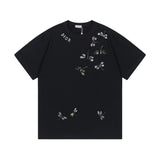 Dior T-shirt Painted Butterfly Letters logo round Neck Short Sleeve25ss New pure cotton T Unisex T-Shirt OS Loose Fit Base Shirt Top Half Sleeve T-Shirt