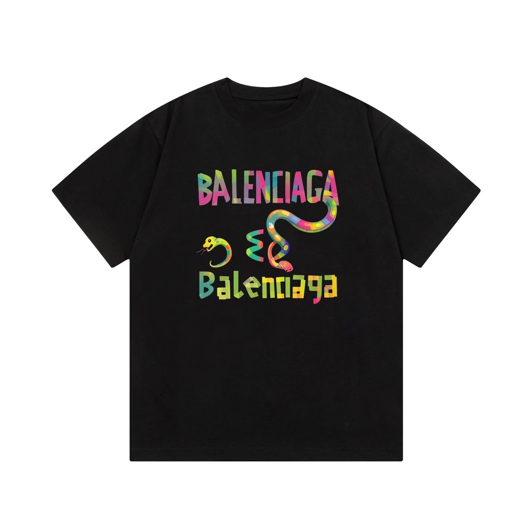 Balenciaga T-shirt 25ss New Pure Cotton Unisex Style T T-shirt OS Loose Fit Base Shirt Top Half Sleeve T-Shirt