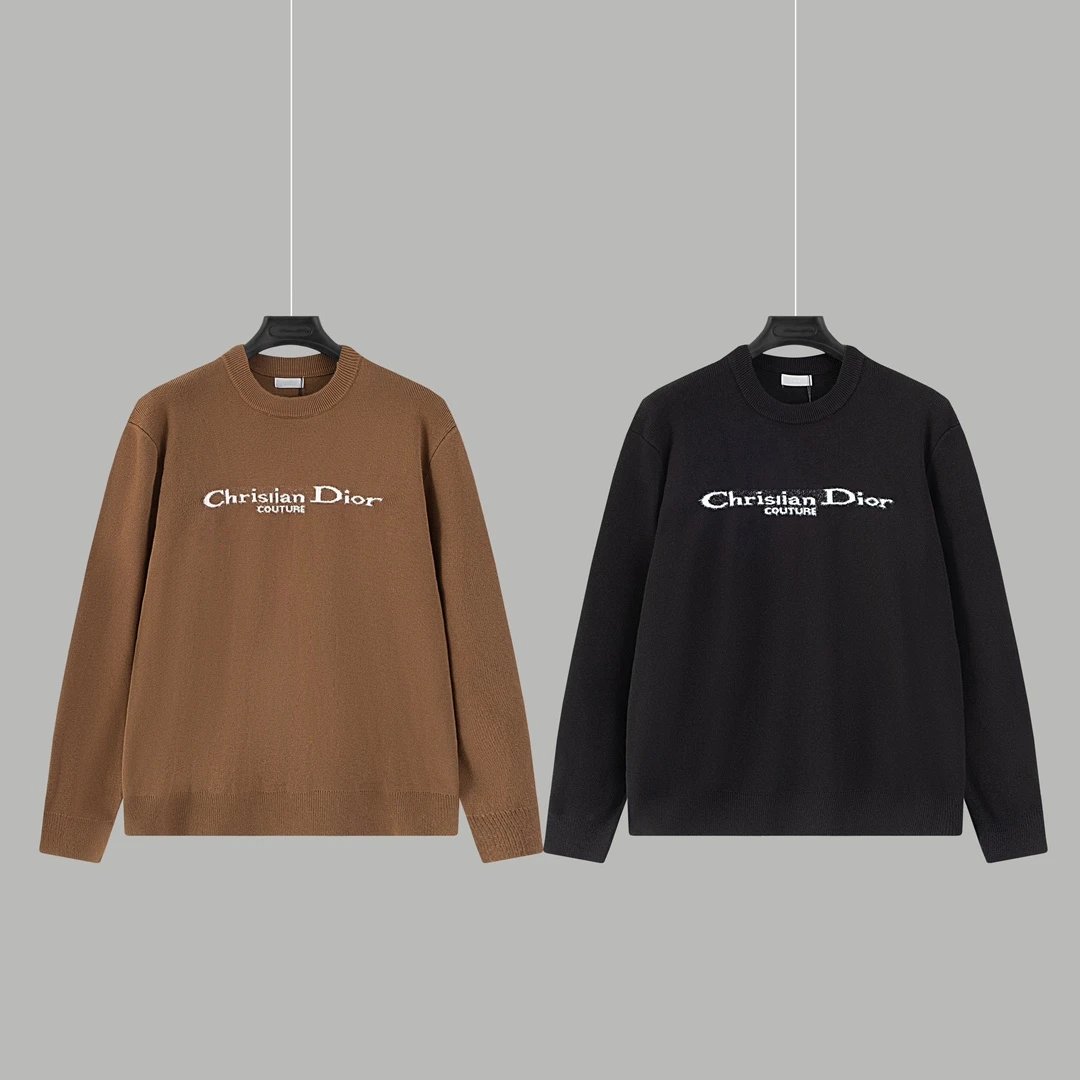 Dior Sweater Classic Letter Crew Neck Sweater Long Sleeve Pullover Thickened Lazy Style OS Loose Fit Unisex Knit Top Jacket Versatile Casual Wearable Inside and Outside