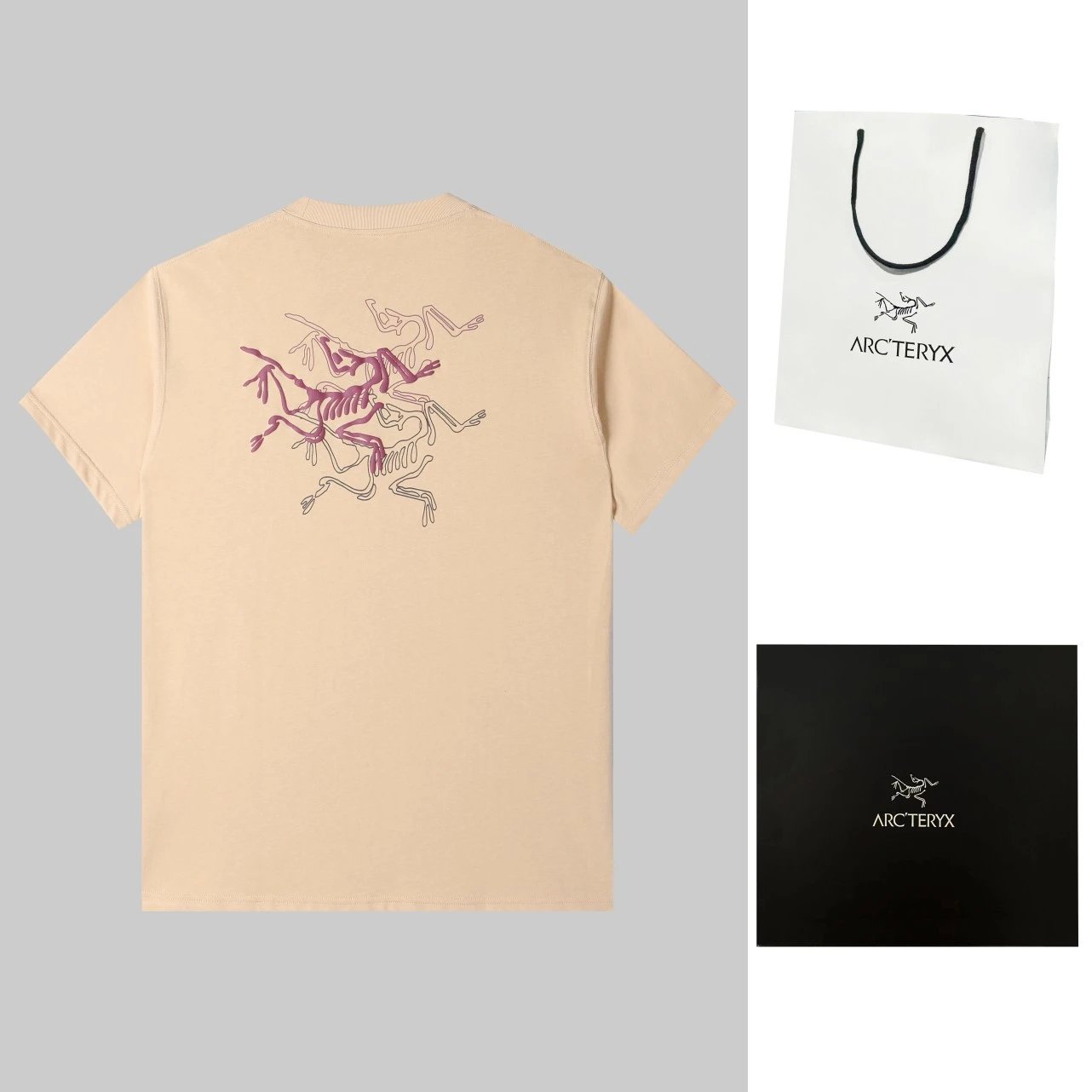 Arc'teryx T-shirt Printed Foam logo round Neck Short Sleeve25ss New Pure Cotton Unisex Style T T-shirt OS Loose Fit Base Shirt Top Half Sleeve T-Shirt