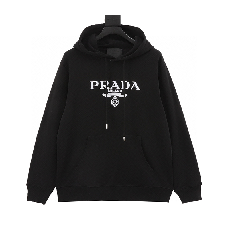 PRADA Hoodie  Classic Logo Embroidered Hoodie Same Style for Men and Women