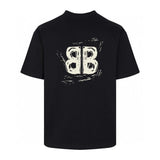 Balenciaga T-shirt Double Back B Large Letter Print logo round Neck Short Sleeve25ss New Pure Cotton Unisex Style T Casual T-Shirt Base Layer Shirt OS Loose Fit Half Sleeve Top Plus Size