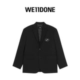 We11done Jackets Top Version Early Autumn Suit South Korea Fashion Brand Men and Women Popular Loose LOGO Solid Color Casual Suit Jacket INS