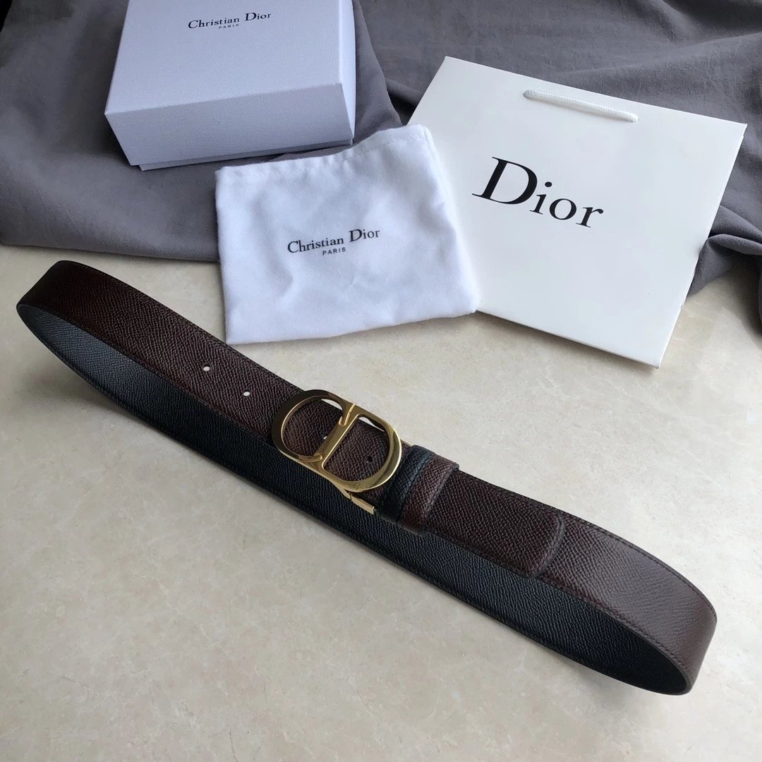 Dior Belt Top version Belt Genuine Cattlehide Leather Surface Belt Men's Leather Belt Double-Sided Head Layer Cowhide Universal Business Man's Belt Men's and Women's Business Casual Belt Belt Men's High-End Belt3.5Ferragamo Belt Male Ferragamo