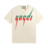 Gucci T-shirt Layered Color Letter Print Round Neck Short Sleeve25ss New pure cotton T Unisex T-Shirt OS Loose Fit Base Shirt Top Half Sleeve T-Shirt