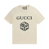 Gucci T-shirt 3D Pattern Print on the Chest logo round Neck Short Sleeve25ss New Pure Cotton Unisex Style T Casual T-Shirt Base Layer Shirt OS Loose Fit Half Sleeve Top Plus Size