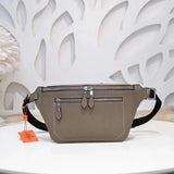 Hermes men's bag Top version Latest Men's Women's Chest Bag Men's Bag Imported Original Calfskin Leather Soft Feel Awesome High-End Hardware Zipper Head Exquisite Workmanship Details Waist Bag Front Decoration with Double Zipper Pocket Fashion Casual High