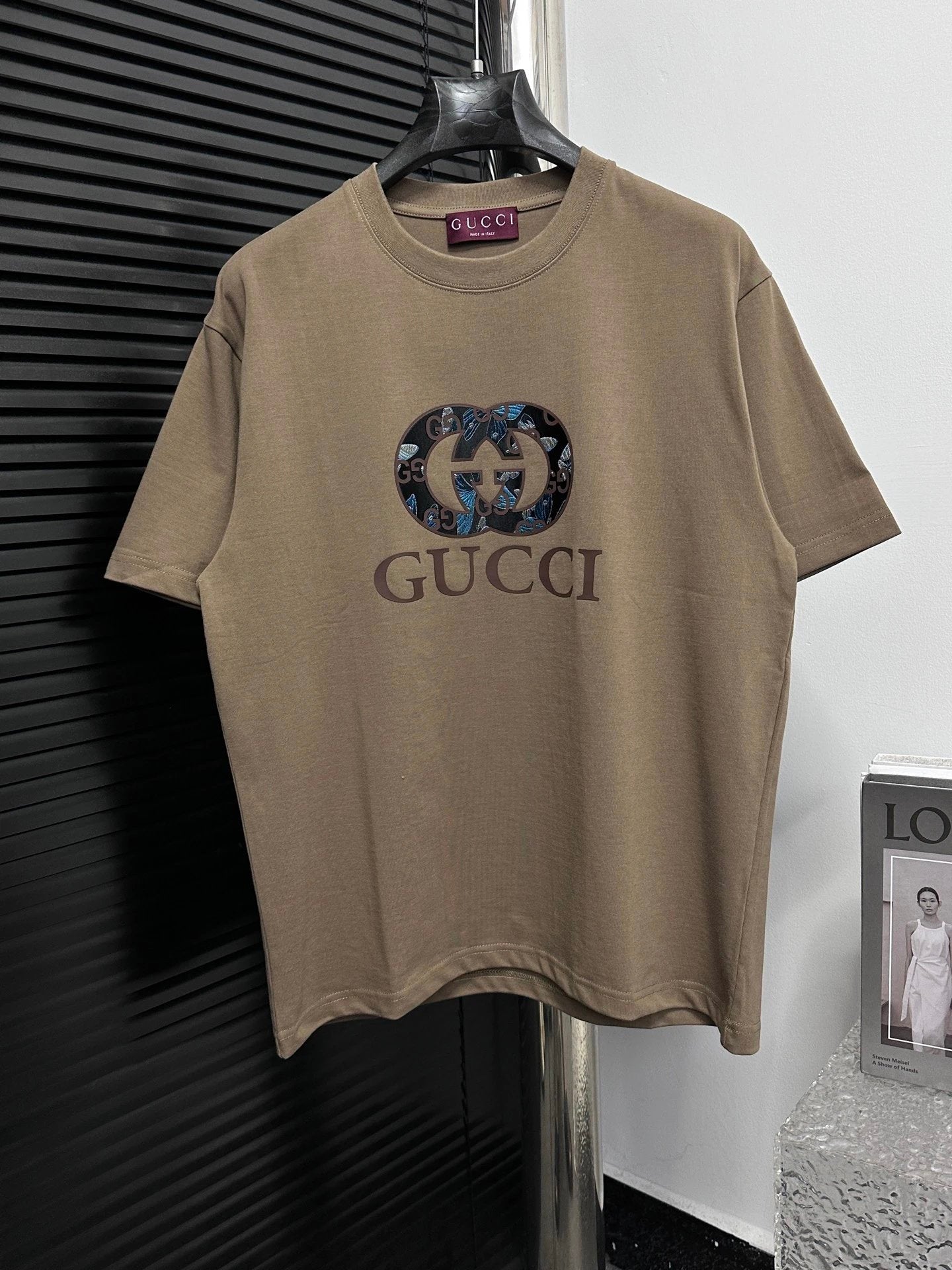 Gucci T-shirt Double-breasted G Letters logo round Neck Short Sleeve25ss New pure cotton T Unisex T-Shirt OS Loose Fit Base Shirt Top Half Sleeve T-Shirt
